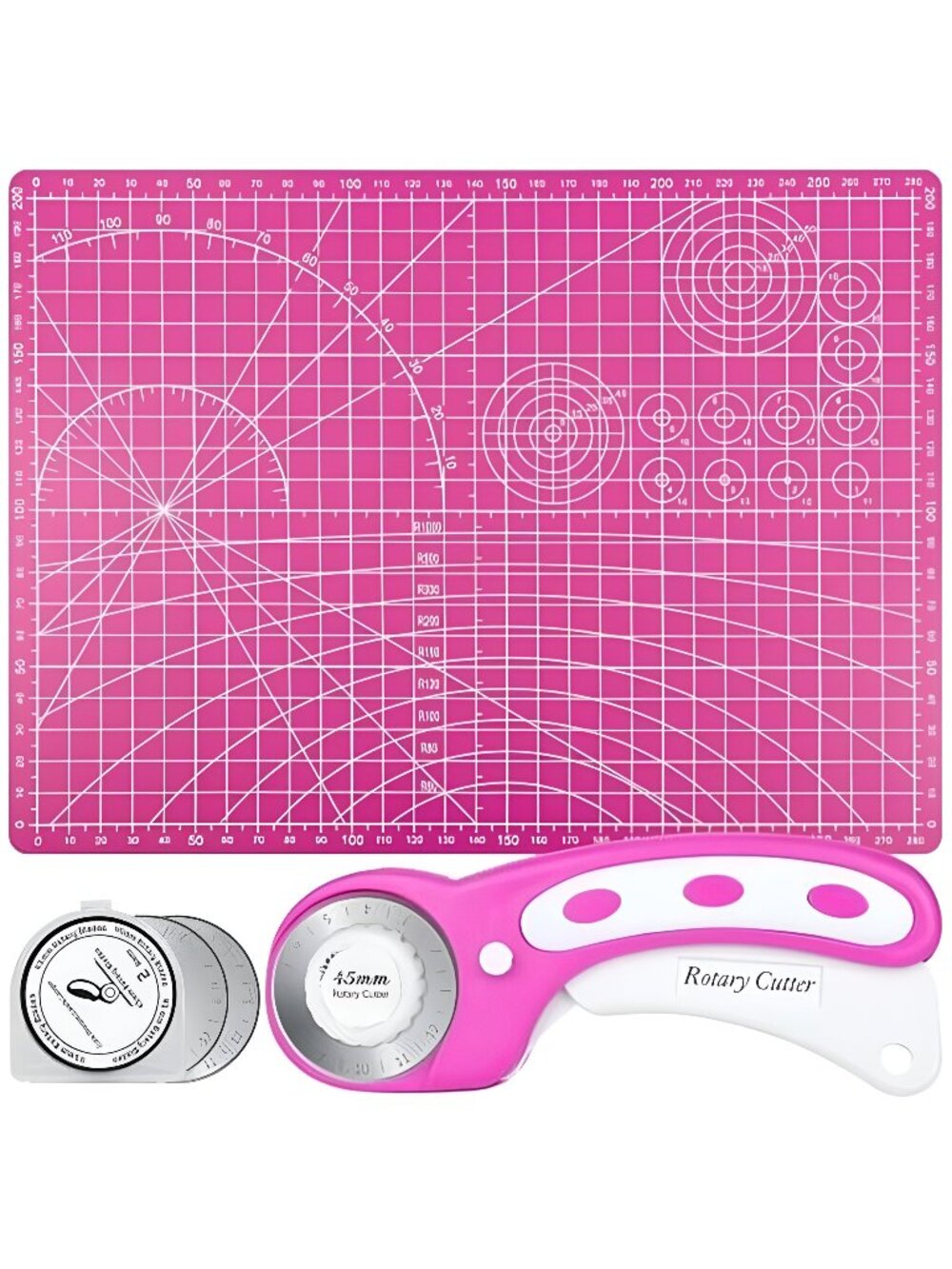 Rotary Cutter and Mat Set, Audab Self Healing Sewing Mats Shirt Cutter 45mm